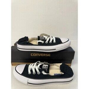-1208 Converse All Star Shorline Slip Black/White-US 6.5 Womens